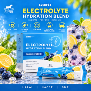 Poudre d'électrolytes alimentaires Elma 1KG Sans sucre ajouté 50 portions Formule d'hydratation et de réapprovisionnement en minéraux Sans OGM Lactosérum pour adultes - Product Image 1