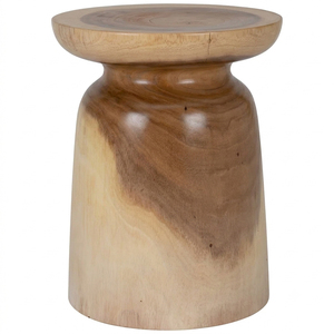 Pawn Accent <b>Side</b> <b>Table</b> Minimalist <b>Rustic</b> Solid Suar Wood High Quality Durable Natural Finish Living Room Furniture Home Decor - Product Image 1
