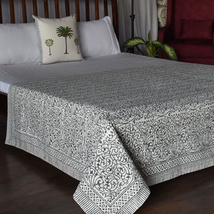 Hand Block Printed Indian Cotton Kantha Quilt <b>Throw</b> Twin Size 150x220 cm Hand Embroidered Handmade Bedspread Home Decor Supplier - Product Image 4