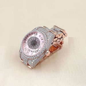 Reloj de Diamantes Splendid Jewelry para Hombre, Analógico de Cuarzo, Correa Plateada con Moissanita, Esfera de 28 mm, Números Romanos, Estilo Lujoso, Cristal de Zafiro - Product Image 2