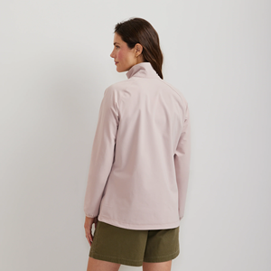 Veste coupe-vent à capuche mauve, manches longues, fermeture éclair, coupe-vent, polyester tissé, vêtement d'automne - Product Image 4