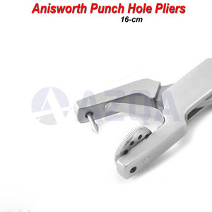 High Quality Stainless Steel Ainsworth Punch Hole Pliers 16 cm Dental Orthodontic <b>Rubber</b> Dam Punch Instrument - Product Image 2