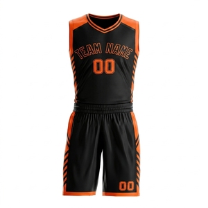 Ensemble de maillots de basket personnalisés, sublimation, sans manches, en mesh respirant, col rond, kit sportif, 100% polyester, antibactérien - Product Image 4