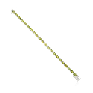 Bracelet tennis en argent sterling 925 avec pierre précieuse péridot 100 % authentique taille ovale, vente en gros, bijoux de fabricants - Product Image 6