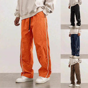 Japanese Style <b>Men</b>’s Wide Leg Pants Casual Loose Straight <b>Drawstring</b> <b>Trousers</b> Embroidered Trendy Streetwear Comfortable - Product Image 6