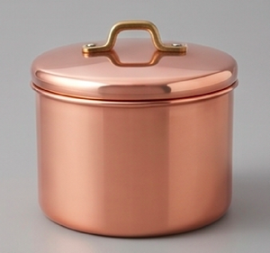 Conteneur alimentaire rond en cuivre avec couvercle, design minimaliste, rangement pour épices, 1 couche, finition polie, pour la maison et la cuisine - Product Image 4