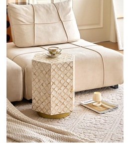 ILAHI's Bone Inlay <b>Table</b> Modern Design Agate Detailing <b>Storage</b> Portable Home Furniture - Product Image 3