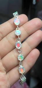 Faceted Ethiopian Opal <b>Bracelet</b> <b>Sterling</b> <b>Silver</b> Fire Opal Jewelry Handmade Natural Gemstone <b>Bracelet</b> For Women - Product Image 3