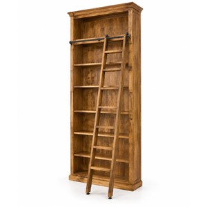 ตู้หนังสือไม้มะม่วงทรงสูงพร้อมบันไดเลื่อน - เฟอร์นิเจอร์ทำมือขายส่ง - Product Image 1