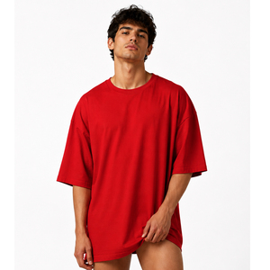 T-shirt Homme Oversize à Épaules Tombantes Col Rond Coupe Ample Décontractée pour le Jogging et le Streetwear – Vente en Gros - Product Image 1