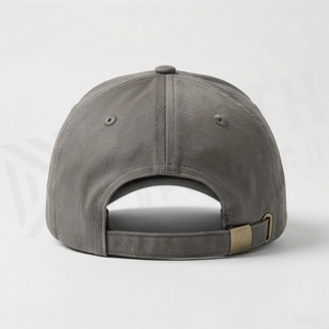 Unisex Gray 6-Panel <b>Baseball</b> <b>Cap</b> with Geometric Logo Front Panel Fitted Design Casual Style Twill Fabric - Product Image 2