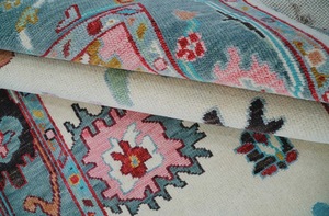 Alfombra Clásica de Lana Anudada a Mano, Estilo Kurdo, con Patrón Floral Bordado, Suave, Acolchada, Lavable, Ecológica, Antideslizante, Apta para Mascotas - Product Image 3