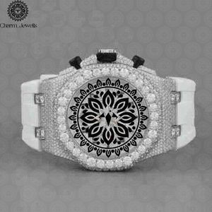 Montre de Luxe pour Homme en Acier Inoxydable avec Lunette en Cristal Arc-en-ciel, Bracelet Diamanté, Mouvement Mécanique Analogique, Étanchéité 10 ATM, 40mm - Product Image 1