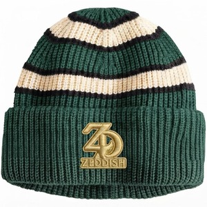 ZEDDISH Custom Logo Digital Printed 100% <b>Wool</b> <b>Beanie</b> Hat Ribbed Knitted Winter Warm Cap Unisex Adult Casual Solid Color - Product Image 3