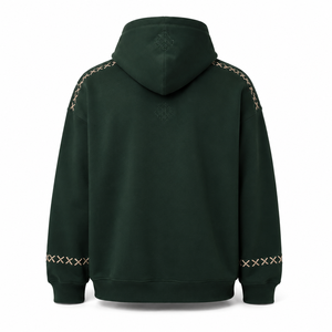 Sudadera Extra Grande Color Verde Bosque, Corte Cuadrado, Hombros Caídos, Estilo Urbano, Personalizable OEM - Product Image 2