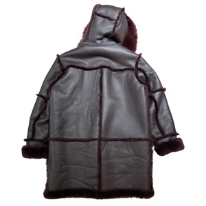 <b>Men's</b> Genuine Leather <b>Shearling</b> <b>Jacket</b> Soft Sheepskin Fur Warm Winter Aviator Biker Coat Premium Classic Outerwear Style - Product Image 5