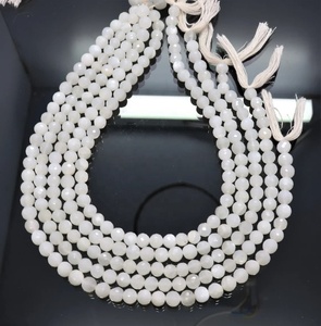 Perles de pierre de lune blanche naturelle facettées 7-8mm, perles de pierres précieuses en vrac pour la fabrication de bijoux, vente en gros, Lakshya Enterprises, tiers - Product Image 1