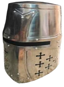 Casque de jeu en fer plaqué argent poli, construction 3D complète, pour événements costumés, accessoire de déguisement pour enfants et adultes - Product Image 5