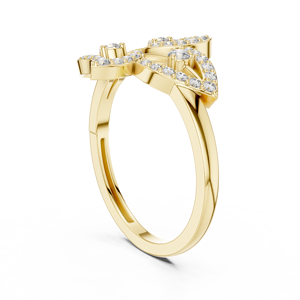 แหวนเพชรทรงกลมเพาะเลี้ยงในห้องปฏิบัติการ ทองคำแท้ 14K 18K ดีไซน์ใบไม้หมุนวน แรงบันดาลใจจากธรรมชาติ น้ำหนัก 0.40 กะรัต DEF VVS แหวนแต่งงานคลาสสิก ODM - Product Image 4