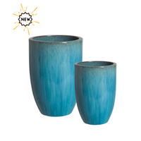 Vase rond en céramique/Pot de fleur en céramique émaillée de couleur Jardinière de fleurs de jardin Meilleure vente du Vietnam Pots de jardin et jardinières