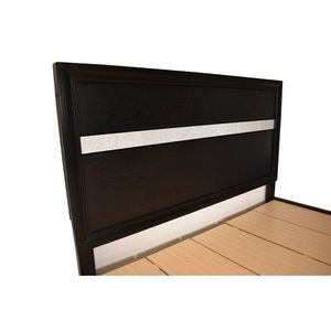 Letto matrimoniale in legno stile tradizionale con contenitore, colore nero - Product Image 4
