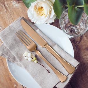 Ensemble de couverts élégants en acier inoxydable finition miroir avec cuillère, fourchette et couteau pour mariage, fête, hôtel, restaurant, à prix avantageux - Product Image 4