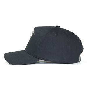2024 casquette unie en coton sur mesure chapeau 5 panneaux noir strass haut profil casquette de baseball - Product Image 4