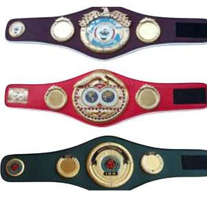 Juego de 3 Cinturones de Campeonato Personalizables en Rojo, Verde y Morado, Cinturones de Boxeo de Primera Calidad con Emblemas Dorados - Product Image 2