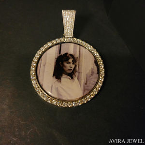 Pendentif Hip Hop en Diamant Moissanite, Argent Sterling 925 Massif, Plaqué Or Rose, Bijoux Unisexe - Product Image 1