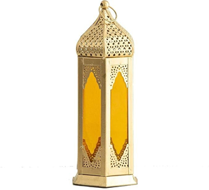 Brass Moroccan Lanterns with Colored <b>Glass</b> Panels <b>Heat</b> <b>Resistant</b> Home Decoration Lantern for Indoor Outdoor Patio Garden Wedding - Product Image 2