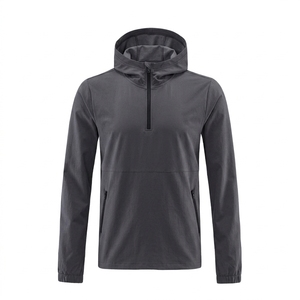 Custom Men's Half Zip Varsity Windbreaker <b>Jacket</b> <b>Waterproof</b> Plain Dyed Nylon Mesh Lined <b>Lightweight</b> <b>Running</b> Gym Sportswear - Product Image 1