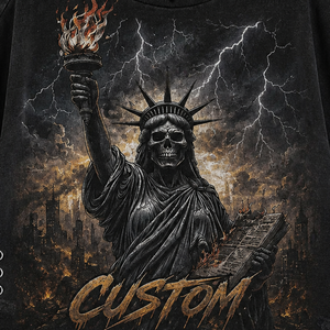 T-shirt Glory Custom Acid Wash avec strass, 100% coton, tissu doux, nouveau design graphique tendance pour unisexe, style streetwear. - Product Image 4