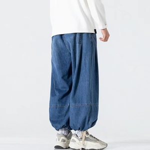 Wholesale 2026 Comfortable Men Baggy <b>Denim</b> Jeans Featuring Relaxed Fit Lightweight <b>Material</b> Solid Breathable Eco-Friendly - Product Image 1