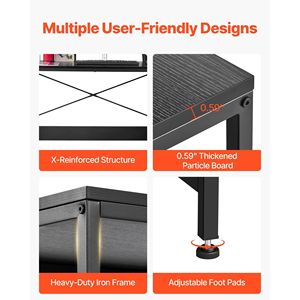 Scrivania per Computer Moderna a L da 59 Pollici, Scrivania da Gaming Angolare Reversibile con Cassetti e Ripiani, Tavolo PC Robusto - Product Image 6