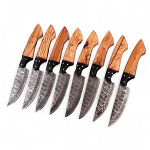 Couteaux de cuisine professionnels en acier Damas forgé à la main, à lame pleine, ambidextres, finition brossée, lame de 4,5 pouces, pour restaurant, maison et extérieur - Product Image 1