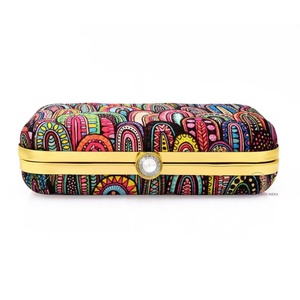 Magnifique sac à main pour femme imprimé plumes de paon, pochette de soirée Sagun avec bandoulière chaîne détachable - Product Image 6