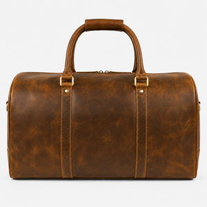 High Quality Leather Duffle <b>Bag</b> Men Business Travel Weekend Gym <b>Overnight</b> Luggage <b>Bag</b> - Product Image 5