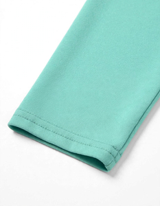<b>Womens</b> <b>Long</b> <b>Sleeve</b> <b>Polo</b> <b>Shirt</b> Turn Down Collar Button Mint Green Solid Casual Tops - Product Image 6