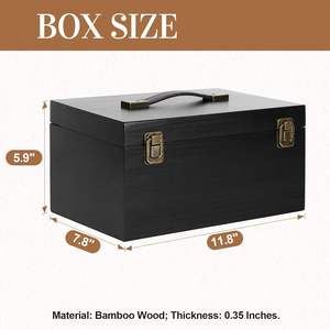 Caja de Almacenamiento de Madera Maciza, Organizador de Madera Grande con Tapa, Caja de Almacenamiento Decorativa de Estilo Vintage, Organizador para el Hogar - Product Image 5