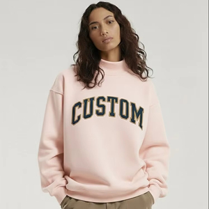 Sudadera Premium Personalizada con Bordado para Mujer, Cuello Alto, de Alta Calidad, Oversize, de Forro Polar, para Otoño/Invierno - Product Image 1
