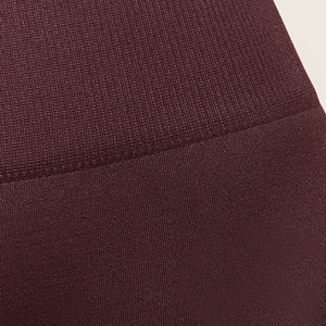 Wholesale Women's High Waist Drawstring 3/4 Length Solid <b>Wine</b> Red Capris Eco-Friendly Quick Dry Workout Pants Custom Logo Gym - Product Image 6