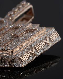 Custom NBH Letter <b>Pendant</b> Wholesale VVS Lab Grown Diamond 925 Silver 10K 14K <b>Solid</b> Rose <b>Gold</b> Plated Iced Out Name Typography - Product Image 4