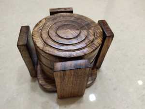 Handmade Natural Wooden Cute <b>Coaster</b> Set Eco-Friendly Durable Heat Resistant <b>Drink</b> <b>Coasters</b> for Home Kitchen Office Best Price - Product Image 4