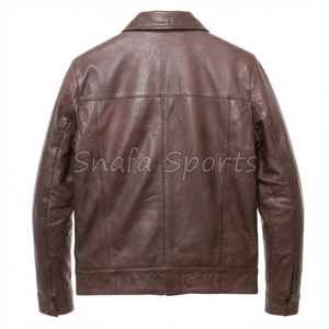 Veste en cuir pour homme sur mesure, veste en cuir de motard marron, fabricants de vestes en cuir de motard, haute qualité, prix bas - Product Image 2
