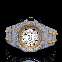 Montre de luxe en acier inoxydable avec diamants Moissanite glacés et mouvement mécanique, édition limitée pour hommes et soirées, à prix avantageux