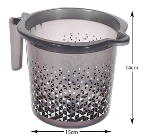 Mug de salle de bain en plastique imprimé teinté 1,5 litre noir 46KM0239 Standard - Product Image 2