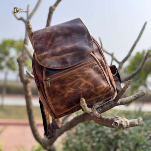 Nuevo diseño Crunch Mochila de cuero Elegante Multi Usos Bolsas Venta caliente Mochila de cuero real Venta al por mayor Producto a granel - Product Image 1