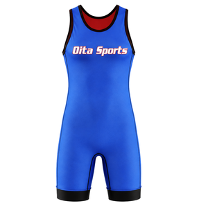 Singlet de Lucha Sublimado Azul Rey para Hombre, Uniforme de Lucha Atlético Ligero de Poliéster, Ropa Deportiva para Entrenamiento y Alto Rendimiento - Product Image 2