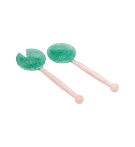 Juego de Servidores de Ensalada de Resina Ecológica FAIZA CRAFT, Acabado Brillante, Apto para Lavavajillas, Microondas y Horno, Utensilios para Ensalada, Artículos de Cocina para el Hogar - Product Image 1