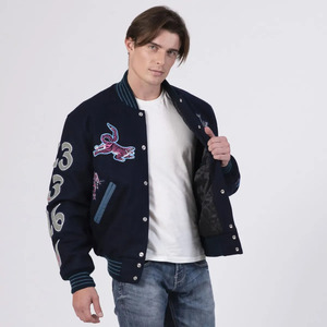 เสื้อแจ็คเก็ต Letterman สไตล์วิทยาลัยสำหรับผู้ชาย คลาสสิก ทรงเบสบอล บอมเบอร์โค้ท แฟชั่นลำลอง สตรีทแวร์ เสื้อคลุมคุณภาพพรีเมียม - Product Image 6